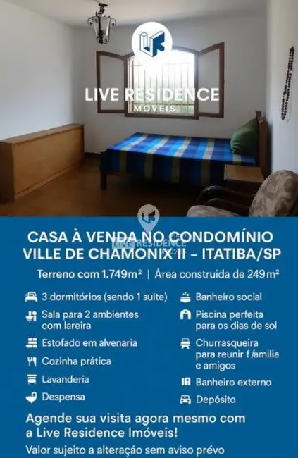 Foto 2 de Casa de Condomínio com 3 quartos à venda, 249m2 em Ville Chamonix, Itatiba - SP