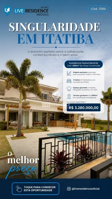 Casa de Condomínio com 4 quartos à venda, 434m2 em Itatiba - SP - imagem 1 Foto 1 de Casa de Condomínio com 4 quartos à venda, 434m2 em Itatiba - SP