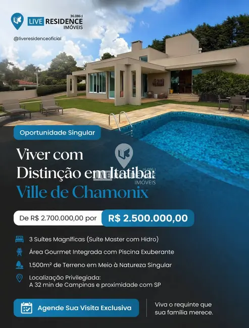 Foto 1 de Casa de Condomínio com 3 quartos à venda, 338m2 em Ville Chamonix, Itatiba - SP