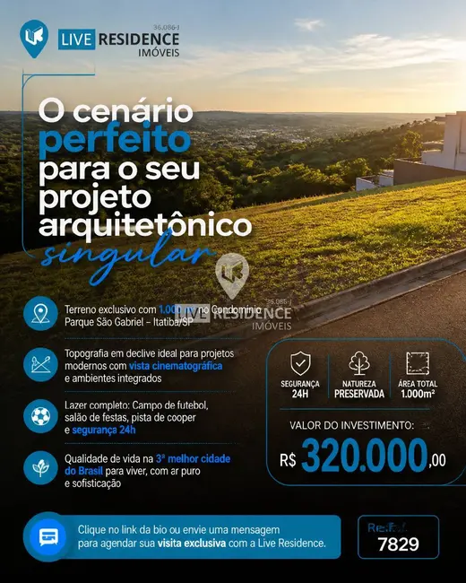 Foto 1 de Lote de Condomínio à venda, 1000m2 em Parque São Gabriel, Itatiba - SP