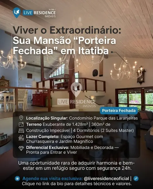 Foto 1 de Casa de Condomínio com 4 quartos à venda, 360m2 em Parque das Laranjeiras, Itatiba - SP
