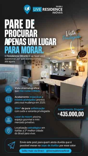 Apartamento com 2 quartos à venda, 60m2 em Loteamento Santo Antônio, Itatiba - SP - imagem 1 Foto 1 de Apartamento com 2 quartos à venda, 60m2 em Loteamento Santo Antônio, Itatiba - SP