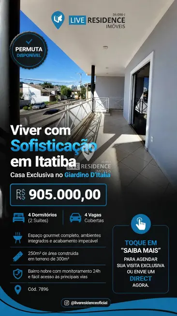 Casa com 3 quartos à venda, 250m2 em Itatiba - SP - imagem 1 Foto 1 de Casa com 3 quartos à venda, 250m2 em Itatiba - SP