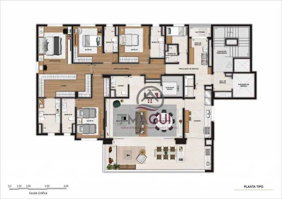 Apartamento com 4 quartos à venda, 256m2 em Centro, Campinas - SP - imagem 8 Foto 8 de Apartamento com 4 quartos à venda, 256m2 em Centro, Campinas - SP