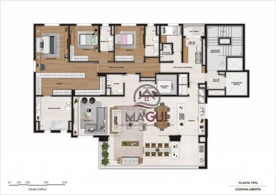 Apartamento com 4 quartos à venda, 256m2 em Centro, Campinas - SP - imagem 7 Foto 7 de Apartamento com 4 quartos à venda, 256m2 em Centro, Campinas - SP