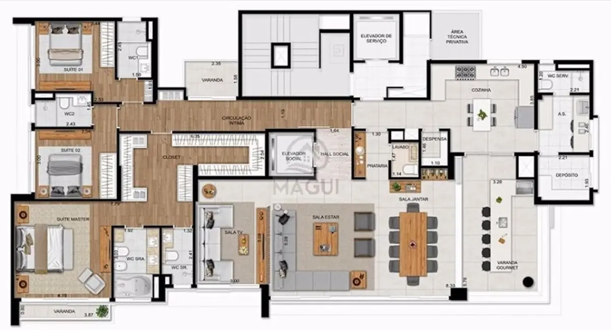 Foto 7 de Apartamento com 5 quartos à venda, 257m2 em Cambuí, Campinas - SP