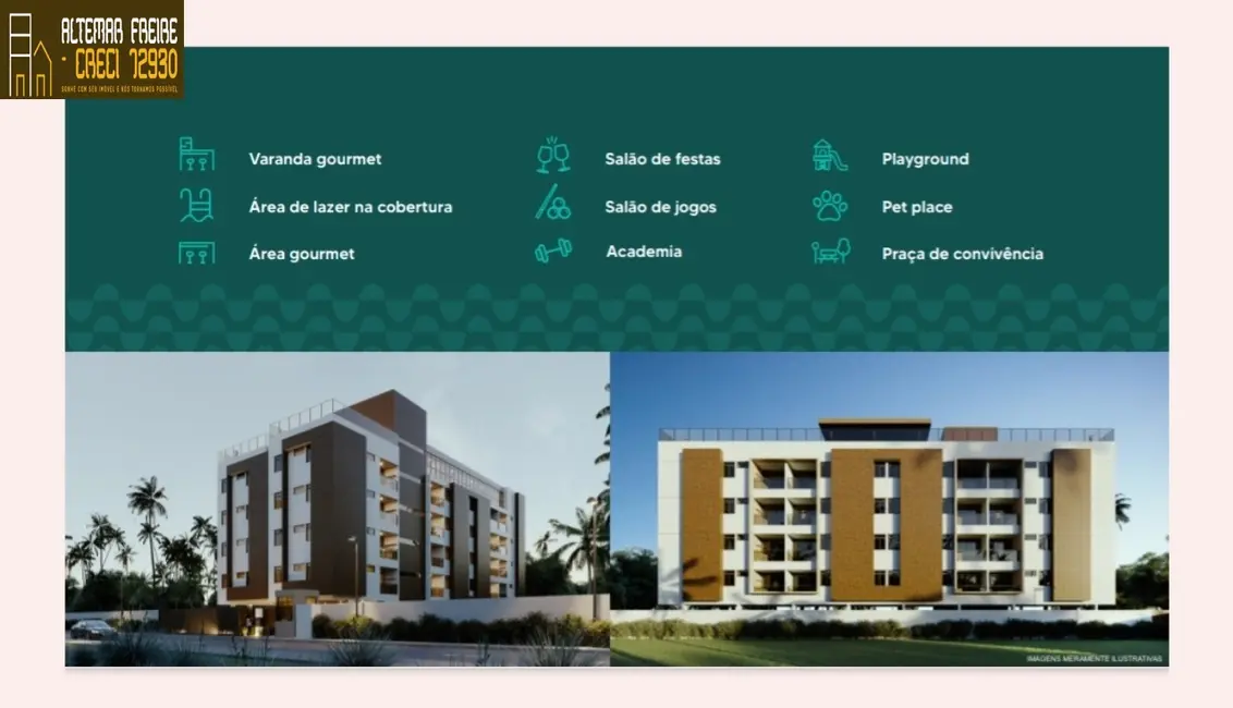 Foto 8 de Apartamento com 3 quartos à venda, 79m2 em Ponta de Matos, Cabedelo - PB