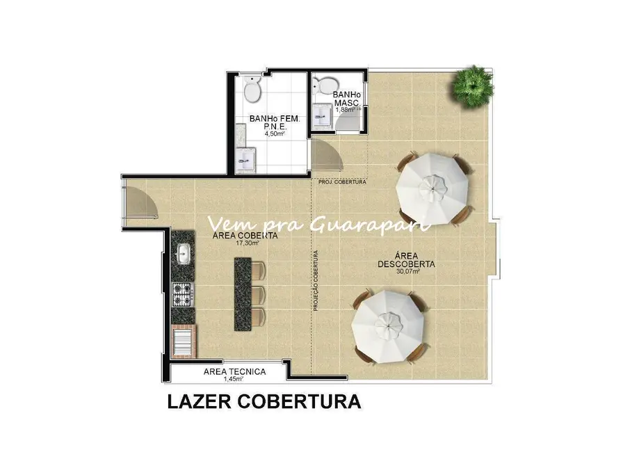 Apartamento com 2 quartos à venda, 61m2 em Praia do Morro, Guarapari - ES - imagem 5 Foto 5 de Apartamento com 2 quartos à venda, 61m2 em Praia do Morro, Guarapari - ES