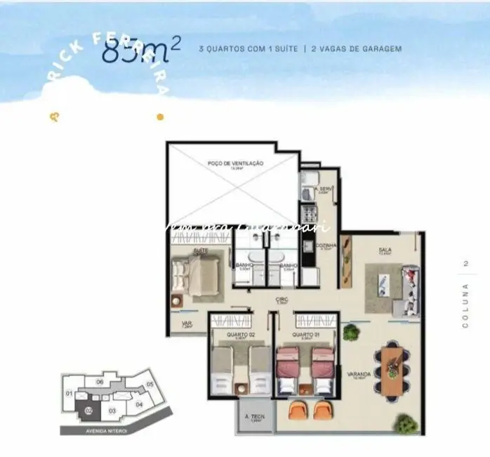 Apartamento com 3 quartos à venda, 95m2 em Praia do Morro, Guarapari - ES - imagem 9 Foto 9 de Apartamento com 3 quartos à venda, 95m2 em Praia do Morro, Guarapari - ES