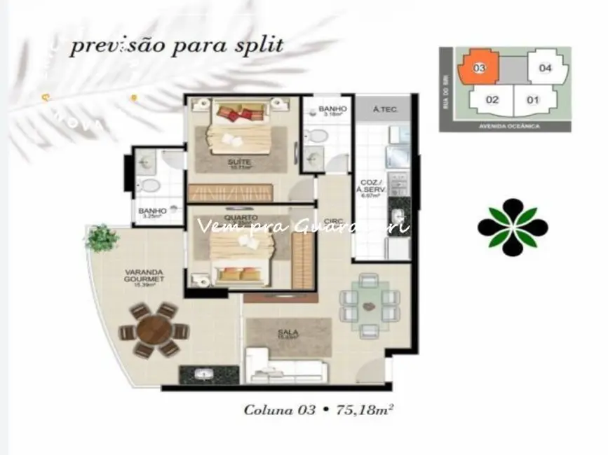 Apartamento com 2 quartos à venda, 78m2 em Praia do Morro, Guarapari - ES - imagem 6 Foto 6 de Apartamento com 2 quartos à venda, 78m2 em Praia do Morro, Guarapari - ES