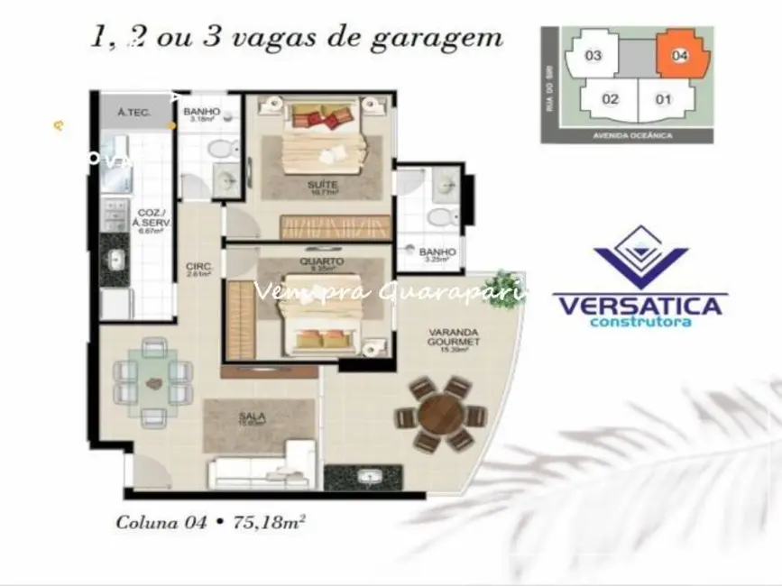 Apartamento com 2 quartos à venda, 78m2 em Praia do Morro, Guarapari - ES - imagem 7 Foto 7 de Apartamento com 2 quartos à venda, 78m2 em Praia do Morro, Guarapari - ES