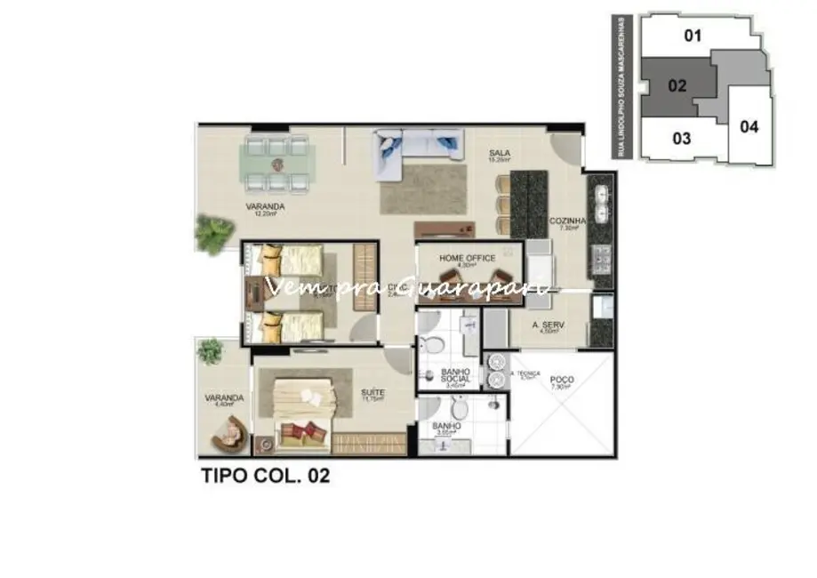 Apartamento com 2 quartos à venda, 94m2 em Centro, Guarapari - ES - imagem 3 Foto 3 de Apartamento com 2 quartos à venda, 94m2 em Centro, Guarapari - ES