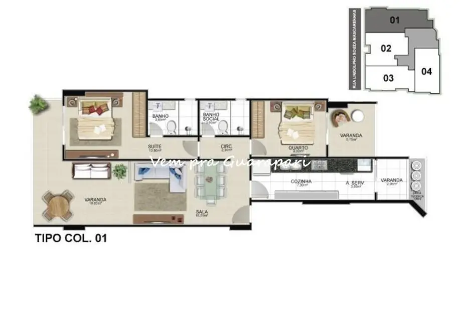 Foto 2 de Apartamento com 2 quartos à venda, 94m2 em Centro, Guarapari - ES