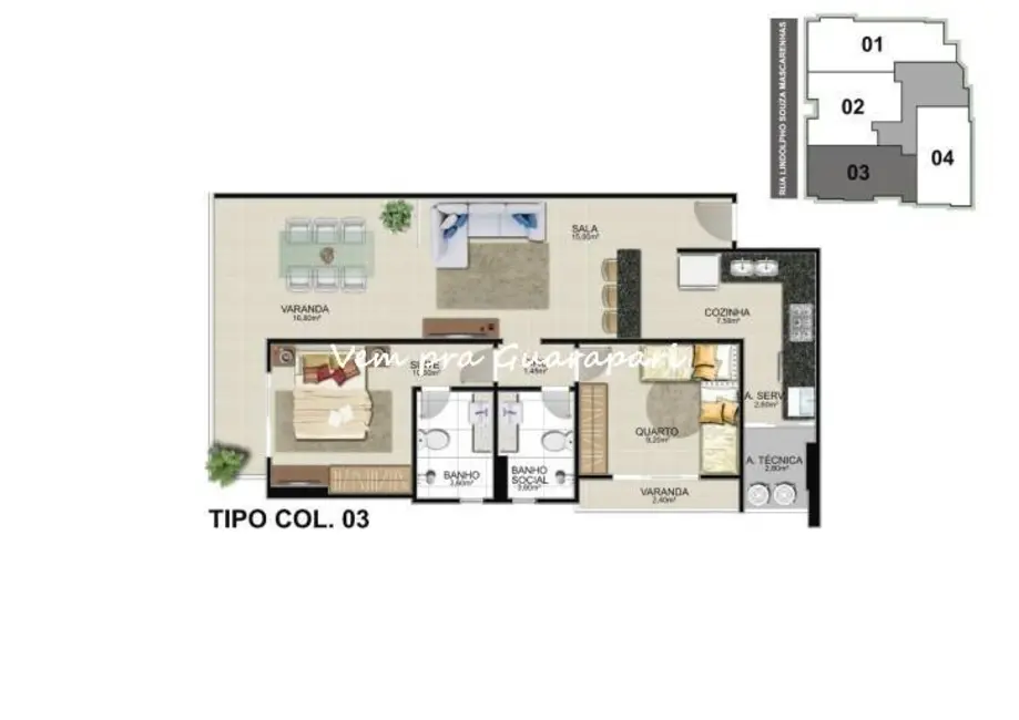 Apartamento com 2 quartos à venda, 94m2 em Centro, Guarapari - ES - imagem 4 Foto 4 de Apartamento com 2 quartos à venda, 94m2 em Centro, Guarapari - ES