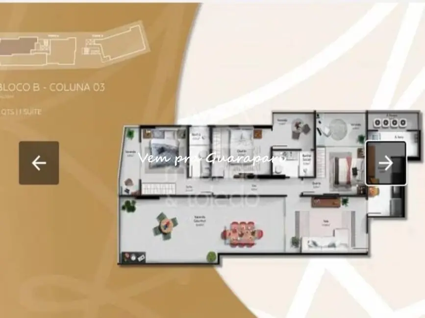 Apartamento com 3 quartos à venda, 115m2 em Centro, Guarapari - ES - imagem 4 Foto 4 de Apartamento com 3 quartos à venda, 115m2 em Centro, Guarapari - ES