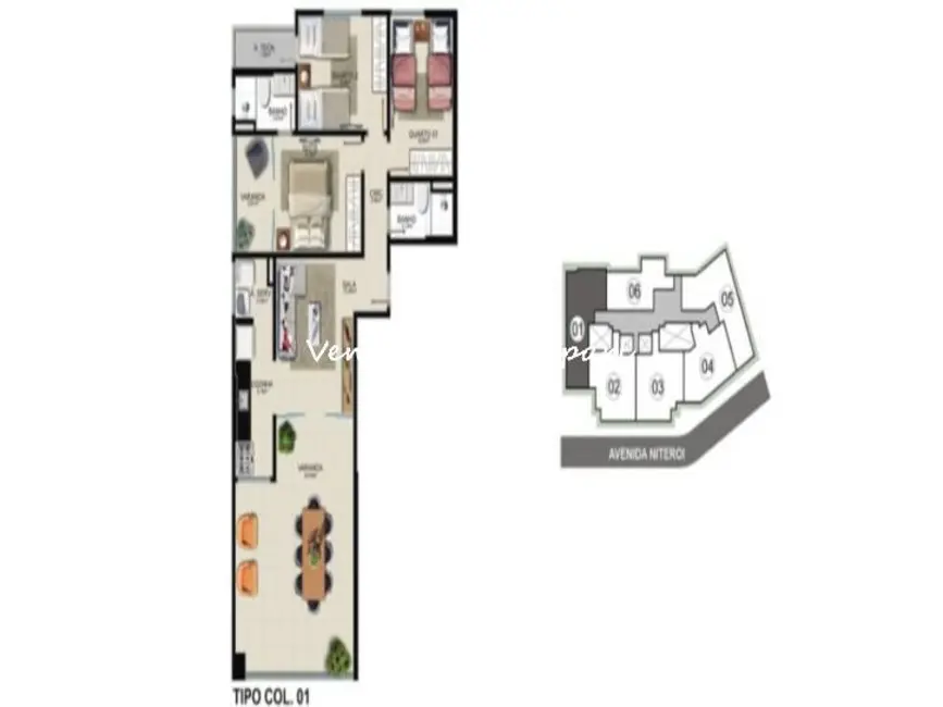 Foto 7 de Apartamento com 3 quartos à venda, 95m2 em Praia do Morro, Guarapari - ES