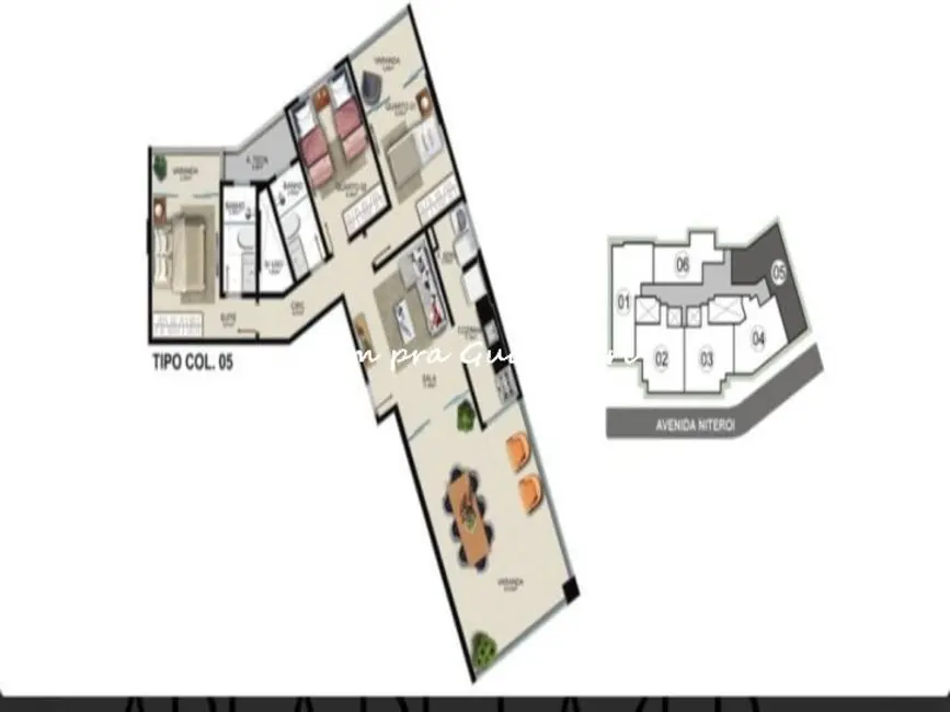 Foto 3 de Apartamento com 3 quartos à venda, 95m2 em Praia do Morro, Guarapari - ES