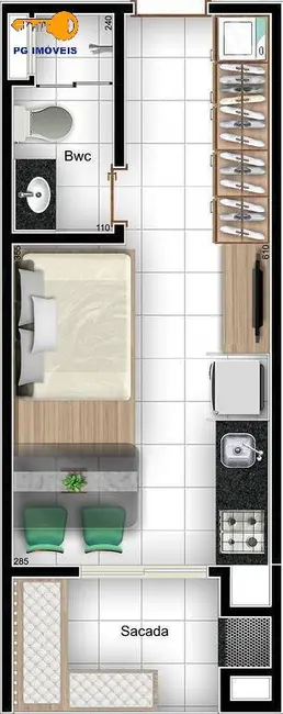 Foto 2 de Apartamento com 1 quarto à venda, 25m2 em Matinhos - PR