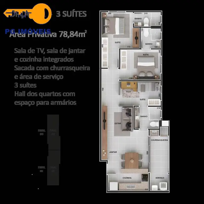 Foto 6 de Apartamento com 2 quartos à venda, 67m2 em Matinhos - PR