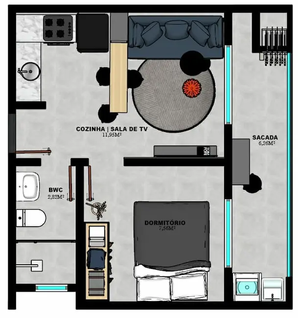 Foto 6 de Apartamento com 2 quartos à venda, 47m2 em Matinhos - PR