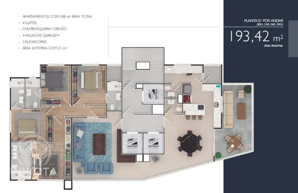 Foto 19 de Apartamento com 4 quartos à venda, 193m2 em Centro, Balneario Camboriu - SC