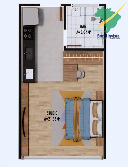 Foto 7 de Apartamento com 1 quarto à venda, 27m2 em Porto Seguro - BA