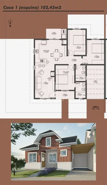 Foto 2 de Casa com 2 quartos à venda, 89m2 em Country, Santa Cruz Do Sul - RS