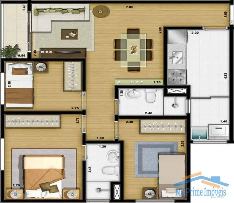 Apartamento com 3 quartos à venda, 68m2 em Chácaras Maria Inês, Santana De Parnaiba - SP - imagem 2 Foto 2 de Apartamento com 3 quartos à venda, 68m2 em Chácaras Maria Inês, Santana De Parnaiba - SP