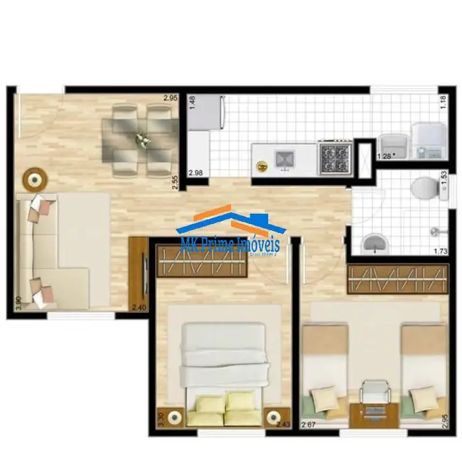 Foto 6 de Apartamento com 2 quartos à venda, 45m2 em Jardim Petrópolis, Cotia - SP