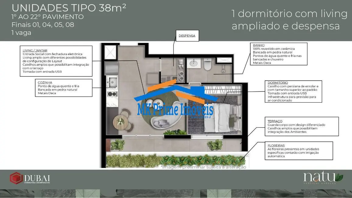Foto 2 de Apartamento com 1 quarto à venda, 39m2 em Centro, Osasco - SP