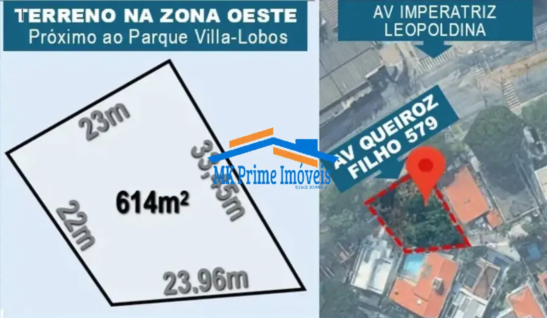 Foto 3 de Terreno / Lote à venda, 614m2 em Vila Hamburguesa, São Paulo - SP