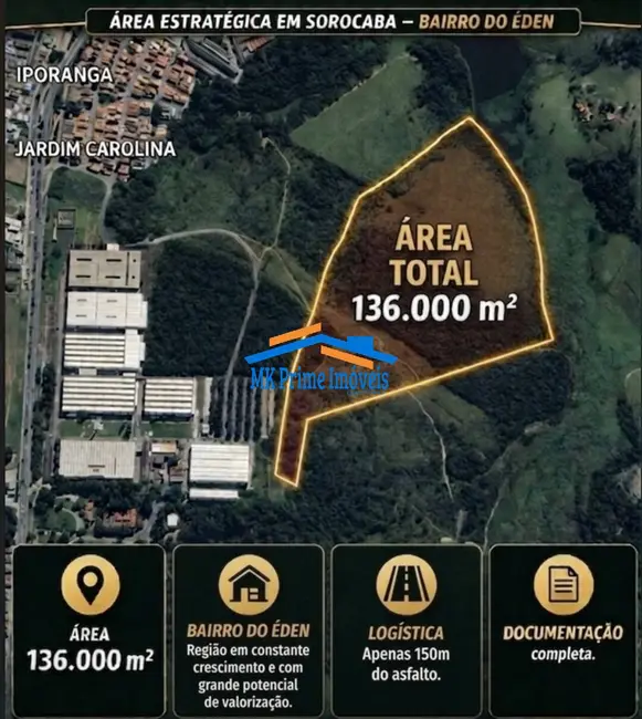 Foto 1 de Terreno / Lote à venda, 136000m2 em Parque Reserva Fazenda Imperial, Sorocaba - SP