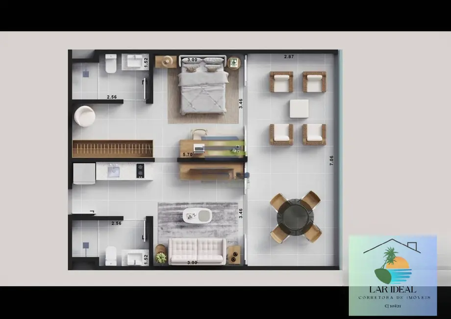 Loft / Flat com 1 quarto à venda, 29m2 em Passagem, Cabo Frio - RJ - imagem 8 Foto 8 de Loft / Flat com 1 quarto à venda, 29m2 em Passagem, Cabo Frio - RJ