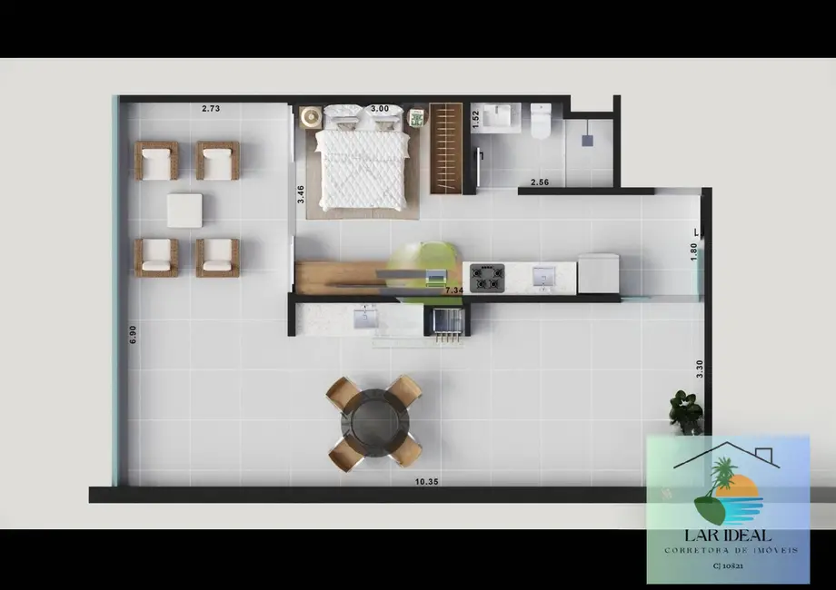 Loft / Flat com 1 quarto à venda, 29m2 em Passagem, Cabo Frio - RJ - imagem 7 Foto 7 de Loft / Flat com 1 quarto à venda, 29m2 em Passagem, Cabo Frio - RJ