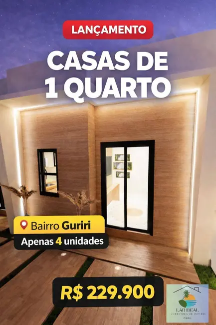 Foto 1 de Casa com 1 quarto à venda em Cabo Frio - RJ