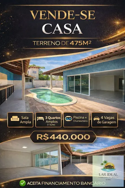 Foto 1 de Casa com 3 quartos à venda, 475m2 em Cabo Frio - RJ