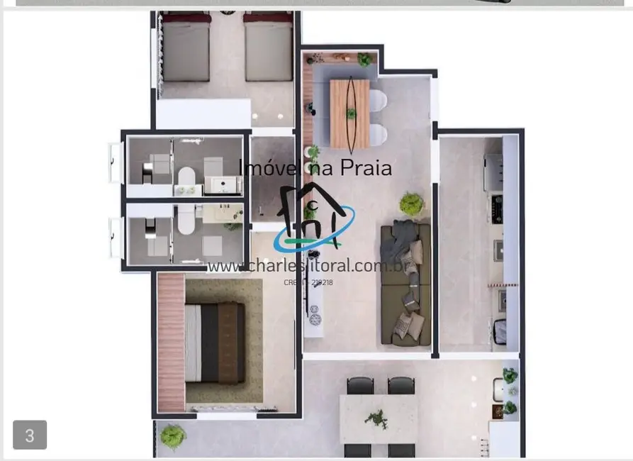 Foto 4 de Apartamento com 2 quartos à venda, 58m2 em Ubatuba - SP