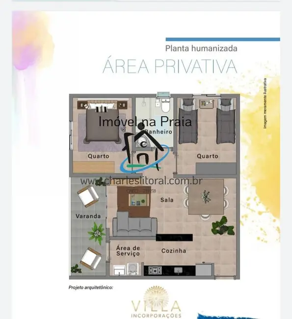 Foto 4 de Apartamento com 2 quartos à venda, 56m2 em Caraguatatuba - SP
