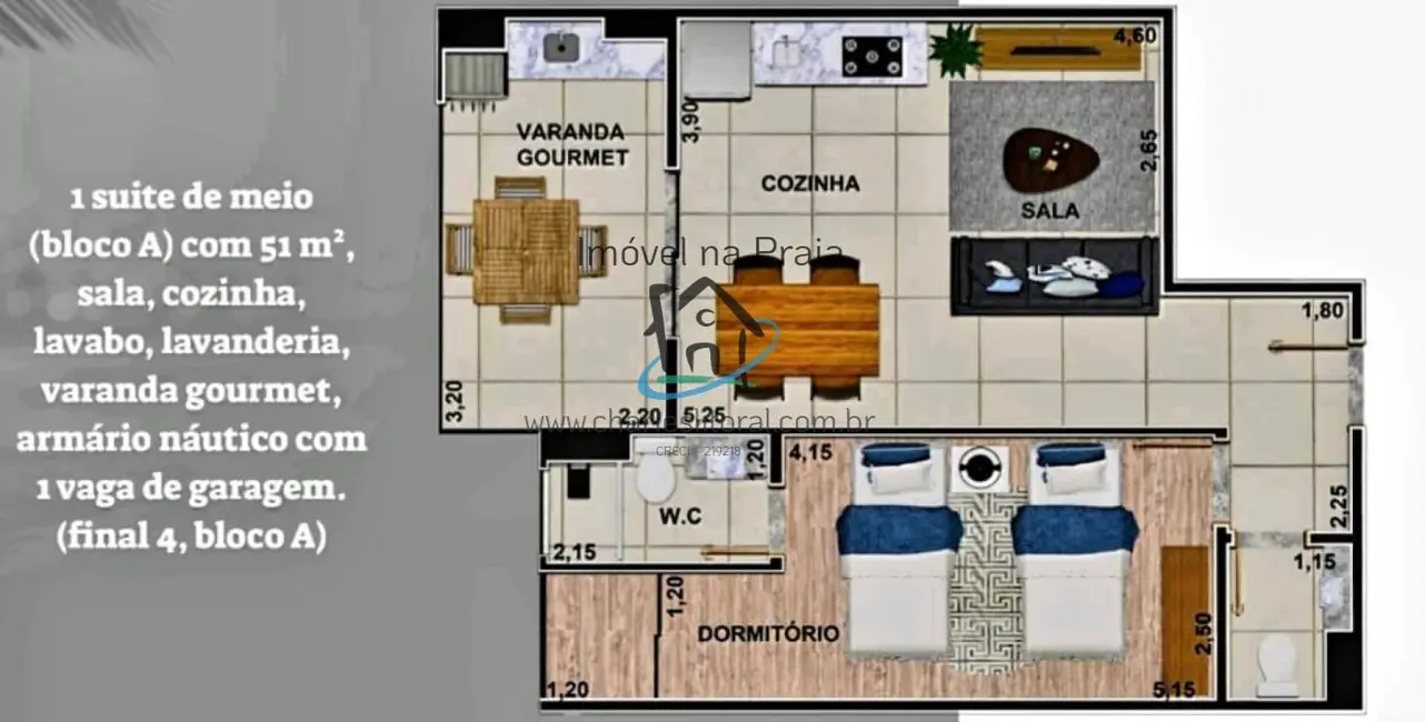 Foto 7 de Apartamento com 2 quartos à venda, 68m2 em Ubatuba - SP