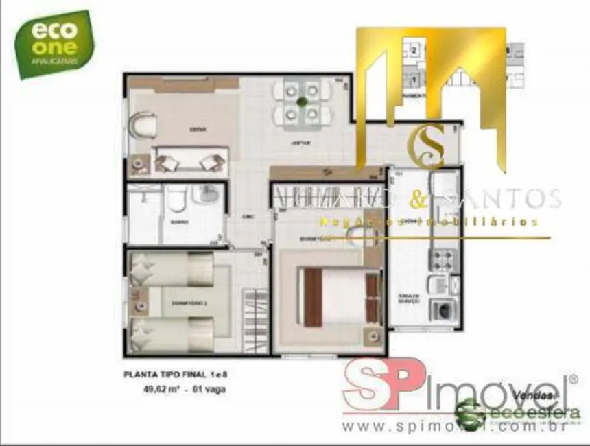 Foto 3 de Apartamento com 2 quartos à venda, 50m2 em Centro, Guarulhos - SP