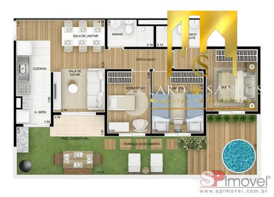 Foto 2 de Apartamento com 3 quartos à venda, 82m2 em Parque São Vicente, Maua - SP