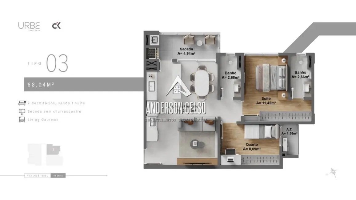Apartamento com 1 quarto à venda, 68m2 em São Judas, Itajai - SC - imagem 6 Foto 6 de Apartamento com 1 quarto à venda, 68m2 em São Judas, Itajai - SC
