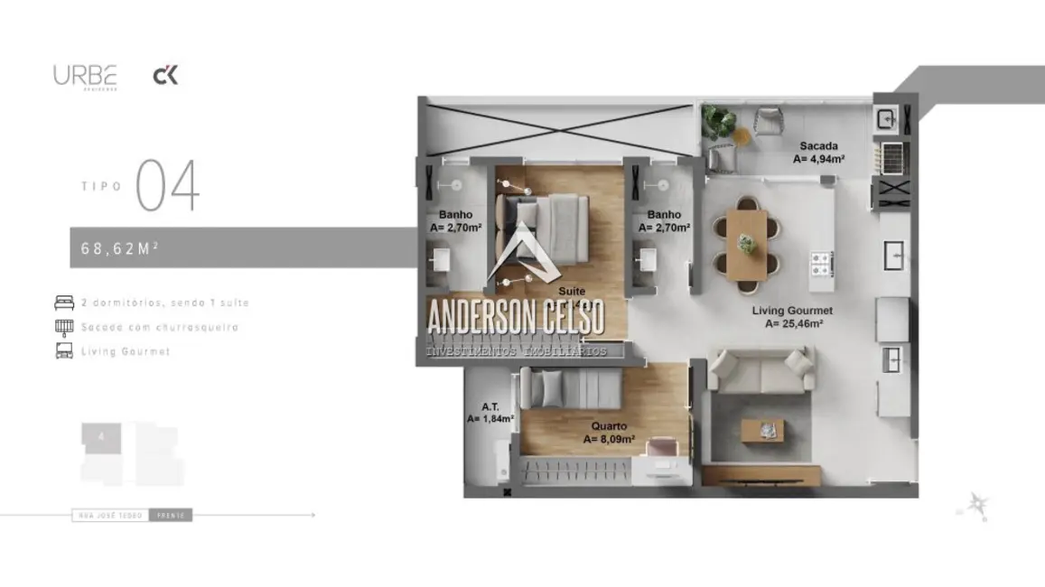 Apartamento com 1 quarto à venda, 68m2 em São Judas, Itajai - SC - imagem 8 Foto 8 de Apartamento com 1 quarto à venda, 68m2 em São Judas, Itajai - SC