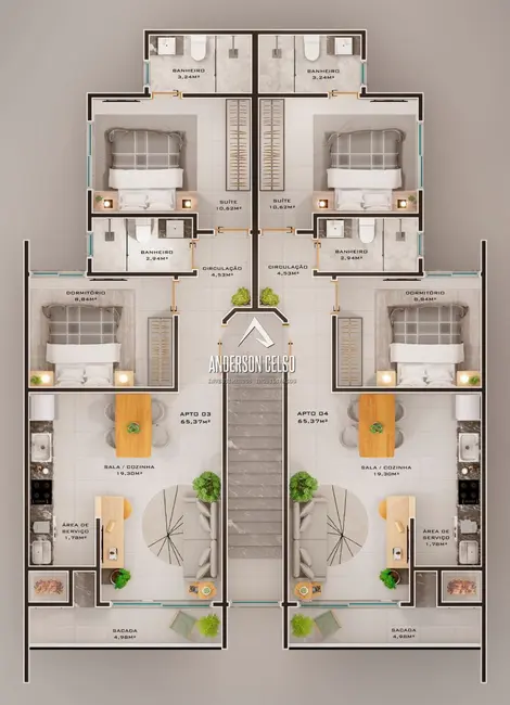 Apartamento com 2 quartos à venda, 61m2 em Centro, Barra Velha - SC - imagem 4 Foto 4 de Apartamento com 2 quartos à venda, 61m2 em Centro, Barra Velha - SC