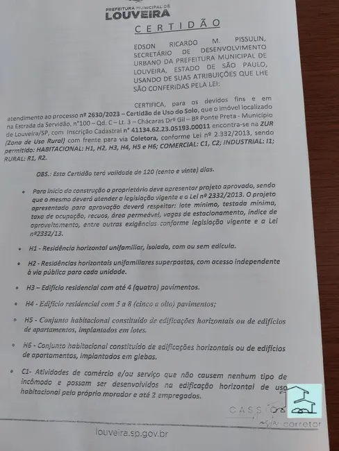 Foto 3 de Terreno / Lote à venda, 12000m2 em Louveira - SP
