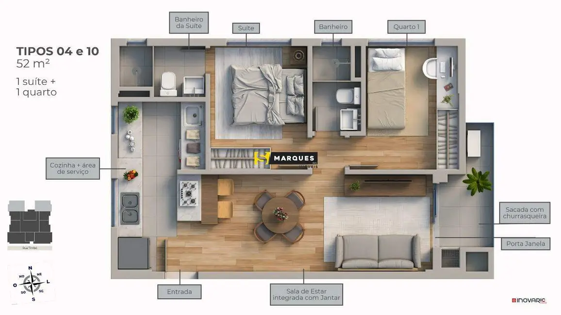 Foto 21 de Apartamento à venda, 27m2 em América, Joinville - SC