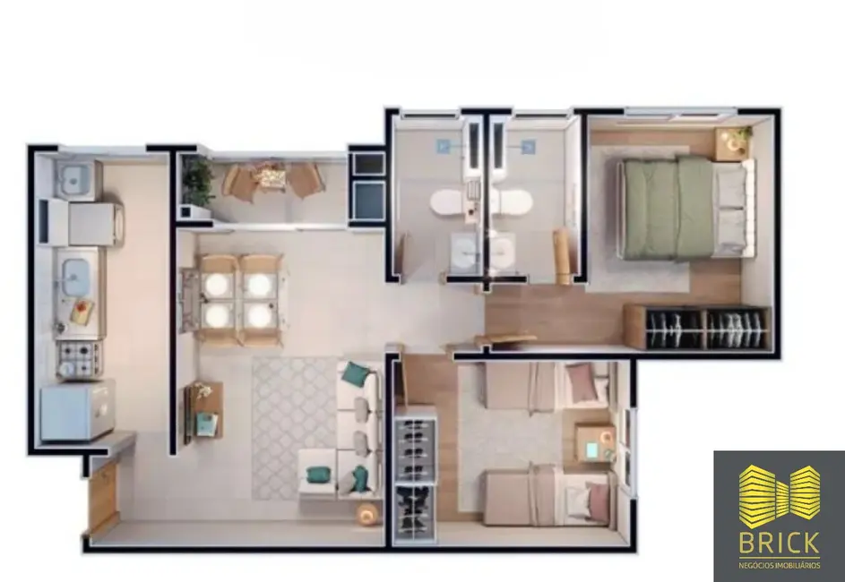 Apartamento com 2 quartos à venda, 53m2 em Vila Anhangüera, Campinas - SP - imagem 2 Foto 2 de Apartamento com 2 quartos à venda, 53m2 em Vila Anhangüera, Campinas - SP