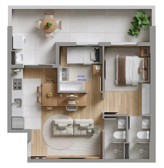 Foto 6 de Apartamento com 2 quartos à venda, 27m2 em Novo Mundo, Curitiba - PR