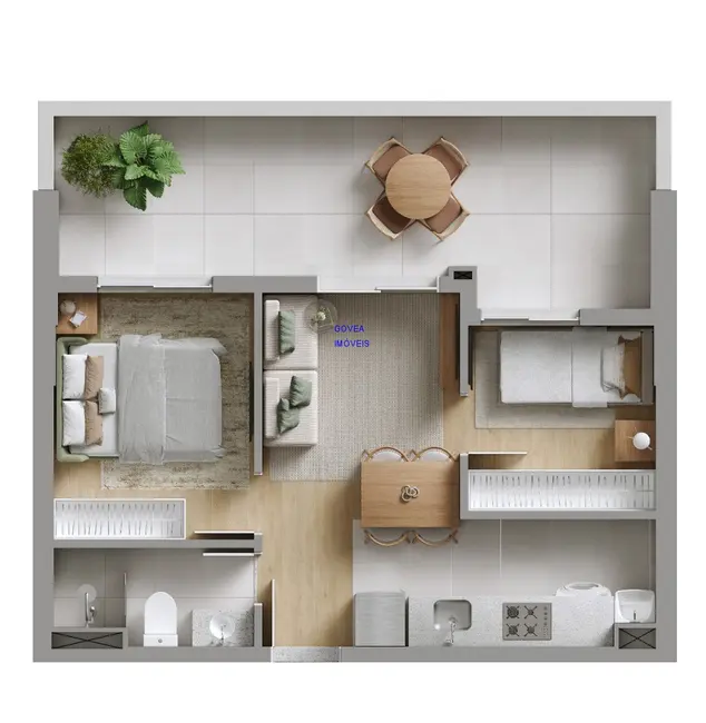 Foto 4 de Apartamento com 2 quartos à venda, 27m2 em Novo Mundo, Curitiba - PR