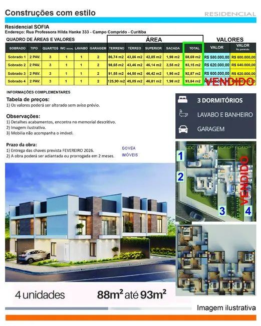 Casa com 3 quartos à venda, 88m2 em Cidade Industrial, Curitiba - PR - imagem 8 Foto 8 de Casa com 3 quartos à venda, 88m2 em Cidade Industrial, Curitiba - PR